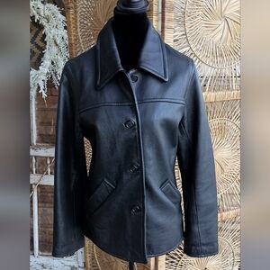 Eddie Bauer Women's Classic Black Leather Jacket_Small